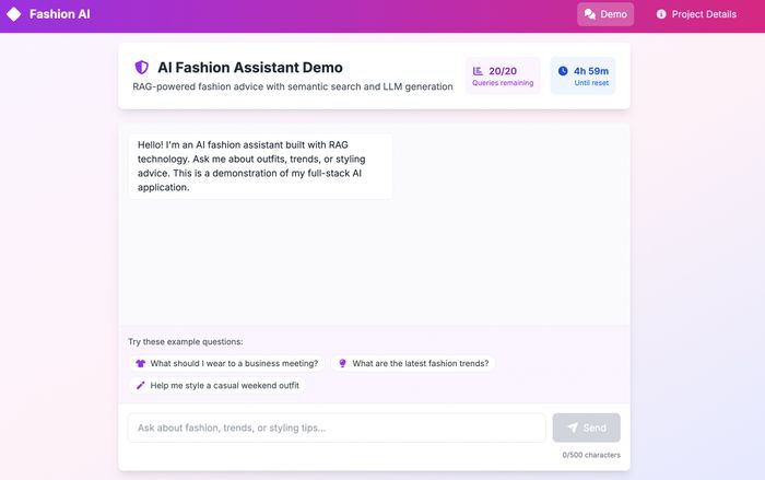 AI Fashion Assistant Demo Screenshot